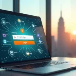 Tela de login único conectando vários serviços urbanos digitais